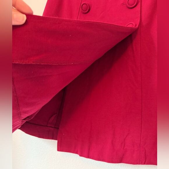 Talbots Women's 4P Vintage Red Ponte Wrap Acadamia Preppy Career Modest Skirt - Picture 13 of 14